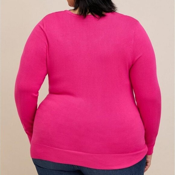Torrid - Pullover Fitted Sweater in Hot Pink​​​​​​​ - Picture 11 of 13